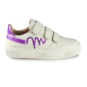 Movers by Sandro Moscoloni Women's Casual Genuine Leather Sneakers Mora Off white / Purple
