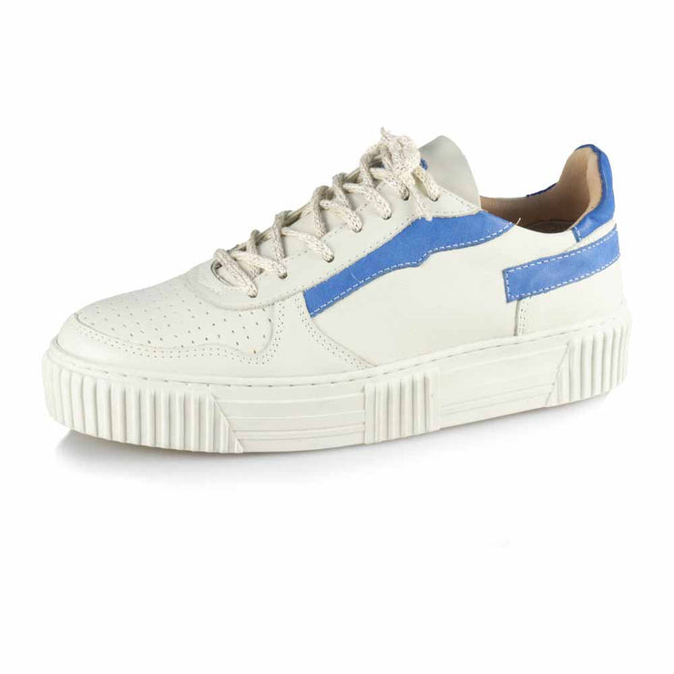 Movers by Sandro Moscoloni Women's Casual Genuine Leather Sneakers Ceara Off White / Blue