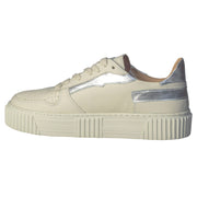 Movers by Sandro Moscoloni Women's Casual Genuine Leather Sneakers Ceara Off White / Silver