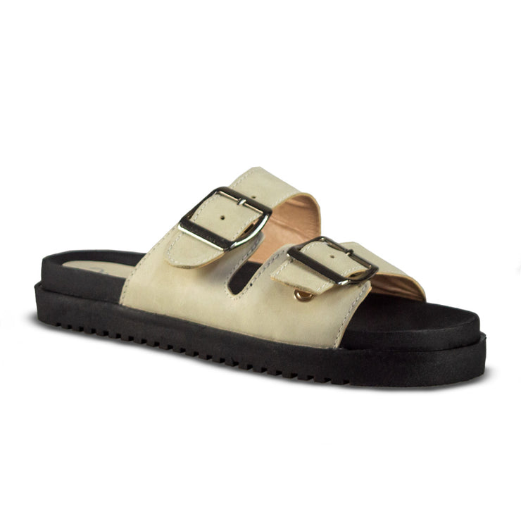 Sandro Moscoloni Women’s Brk Papete Double Buckle Sandals Josi Off White