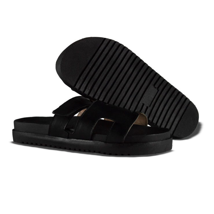 Sandro Moscoloni Women's Flat Papete Sandals Brk Genuine Leather Samira Black