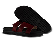 Sandro Moscoloni Women's Flat Papete Sandals Brk Genuine Leather Samira Red