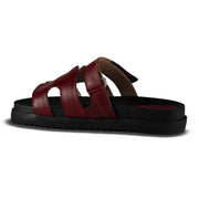 Sandro Moscoloni Women's Flat Papete Sandals Brk Genuine Leather Samira Red