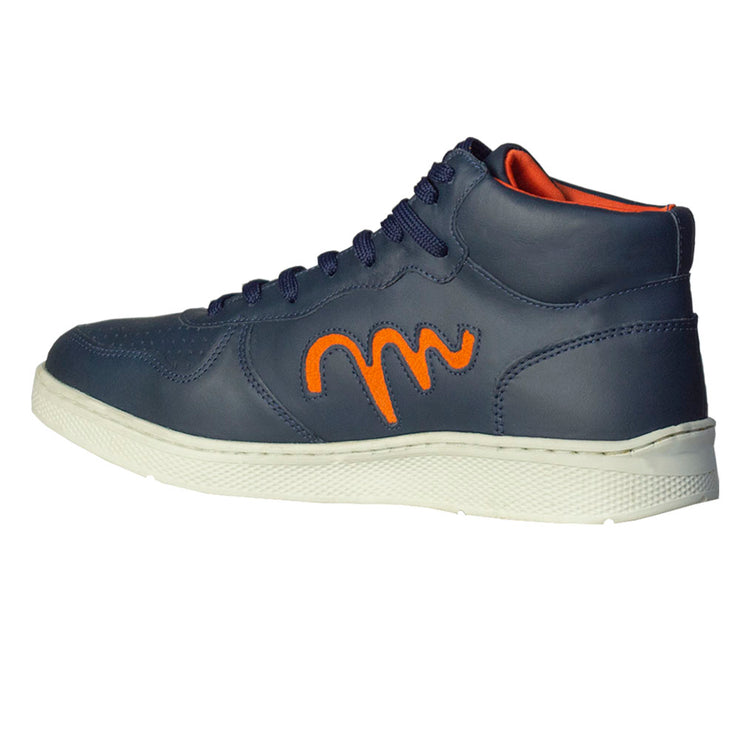 Movers by Sandro Moscoloni High Top Leather Sneaker Montes Navy / Orange