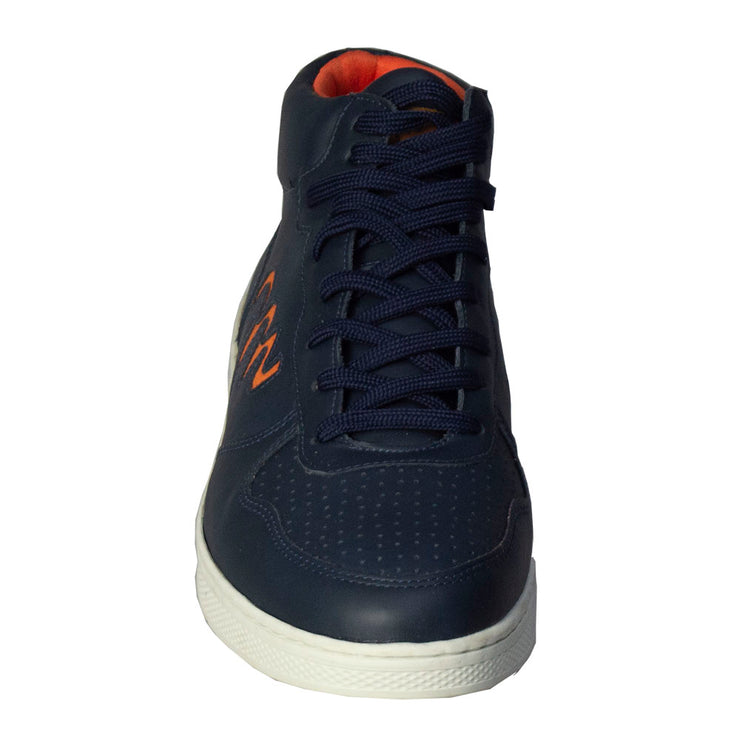 Movers by Sandro Moscoloni High Top Leather Sneaker Montes Navy / Orange