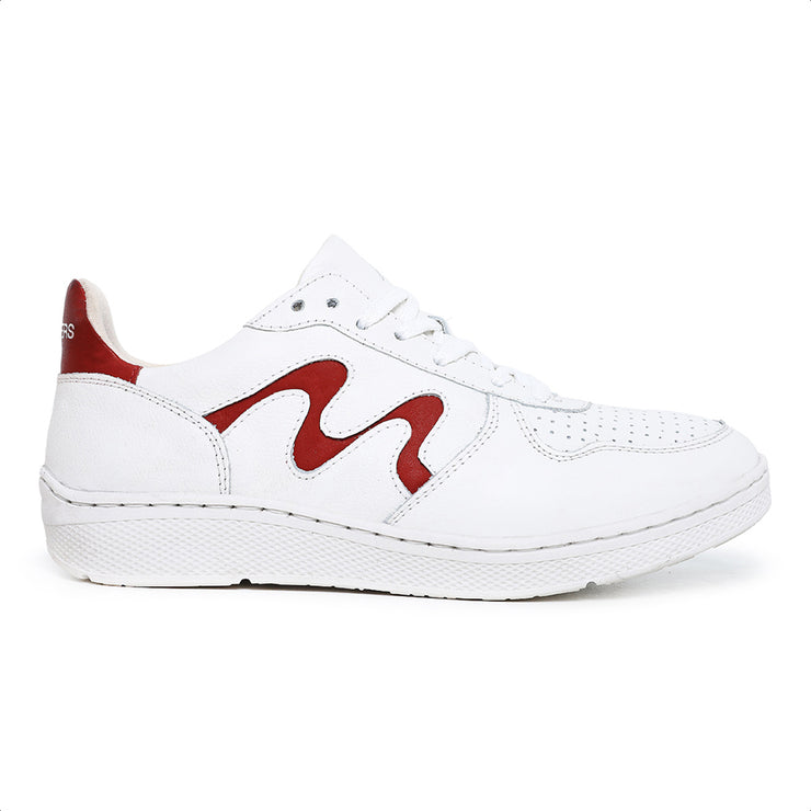 Movers by Sandro Moscoloni Women's Casual Genuine Leather Sneakers Ipanema White and Red