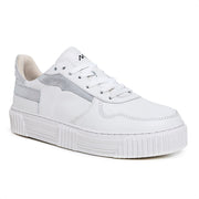 Movers by Sandro Moscoloni Women's Casual Genuine Leather Sneakers Urca White and Silver