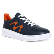 Movers by Sandro Moscoloni Men's Casual Genuine Leather Sneakers Lapa Navy/Orange