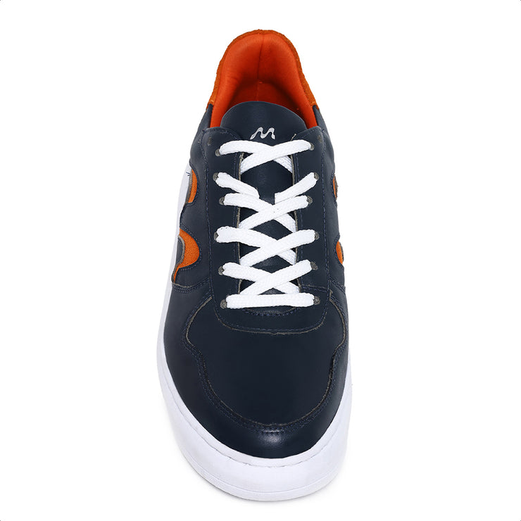 Movers by Sandro Moscoloni Men's Casual Genuine Leather Sneakers Lapa Navy/Orange