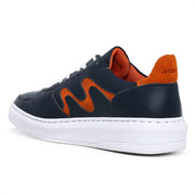 Movers by Sandro Moscoloni Men's Casual Genuine Leather Sneakers Lapa Navy/Orange