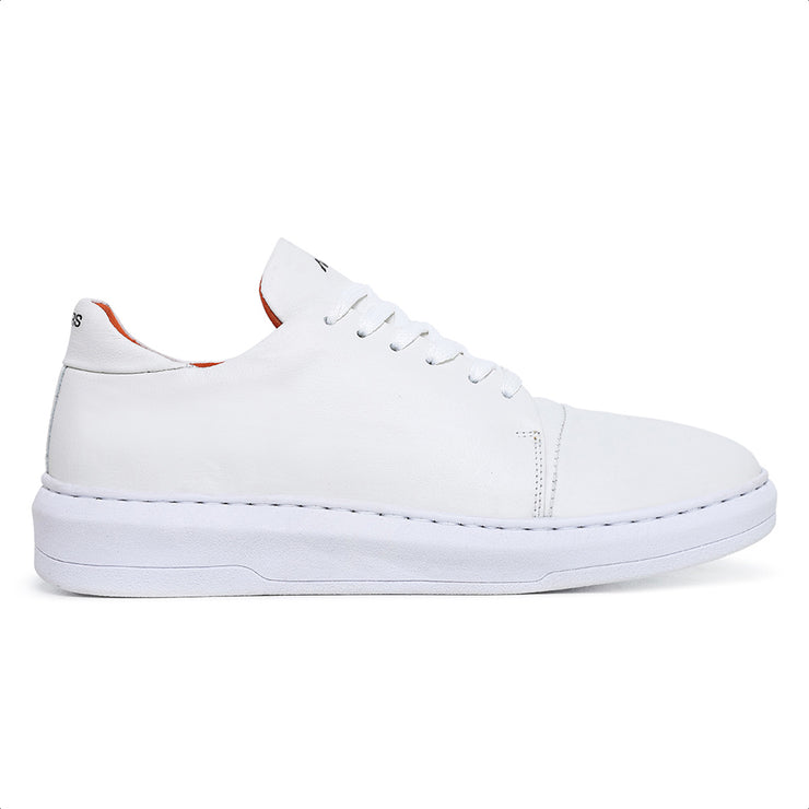 Movers by Sandro Moscoloni Men's Casual Genuine Leather Sneakers Leme White