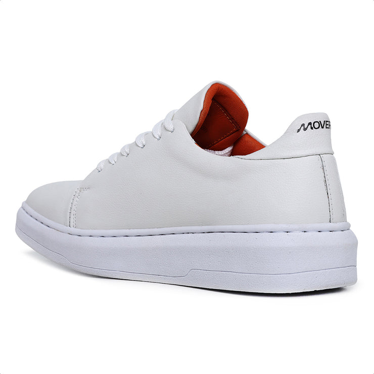 Movers by Sandro Moscoloni Men's Casual Genuine Leather Sneakers Leme White