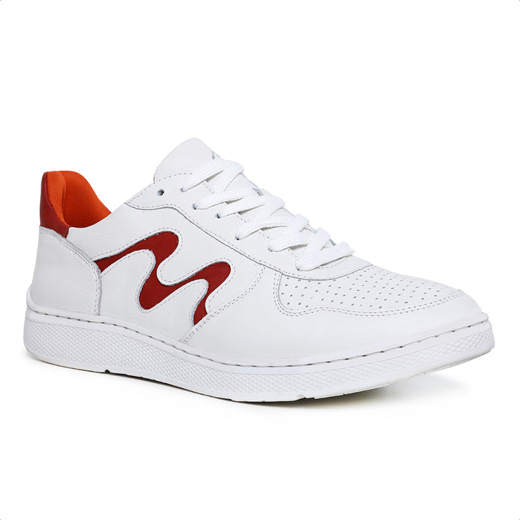 Movers by Sandro Moscoloni Men's Casual Genuine Leather Sneakers Leblon White and Red