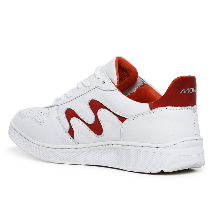 Movers by Sandro Moscoloni Men's Casual Genuine Leather Sneakers Leblon White and Red