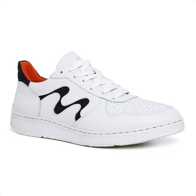 Movers by Sandro Moscoloni Men's Casual Genuine Leather Sneakers Leblon White and Black