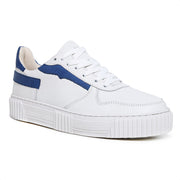 Movers by Sandro Moscoloni Women's Casual Genuine Leather Sneakers Urca White and Blue