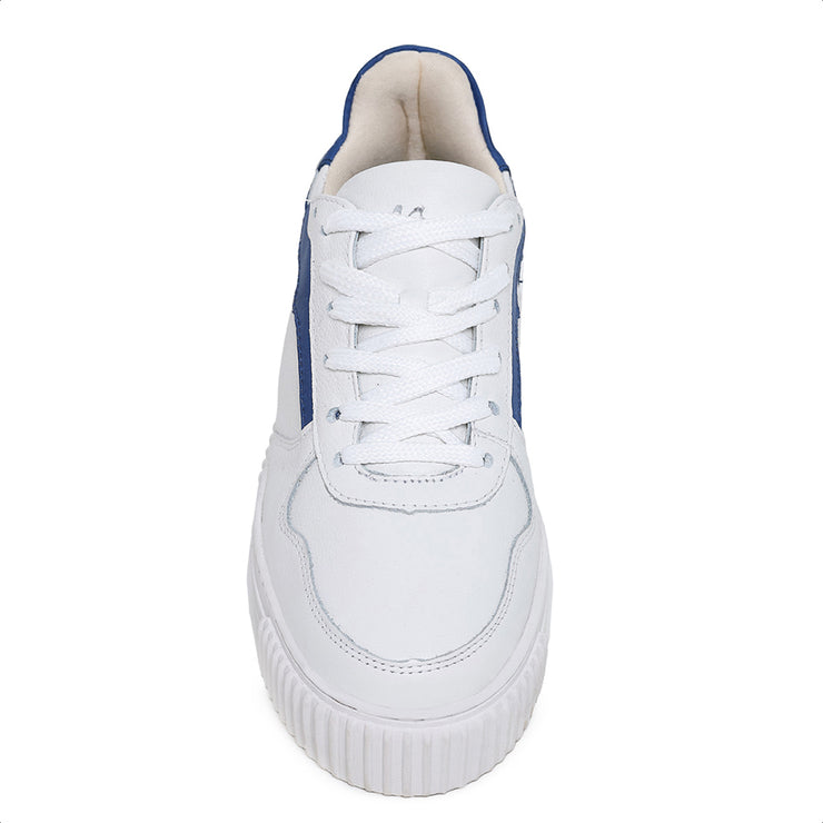 Movers by Sandro Moscoloni Women's Casual Genuine Leather Sneakers Urca White and Blue