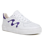 Movers by Sandro Moscoloni Women's Casual Genuine Leather Sneakers RIO White and Purple