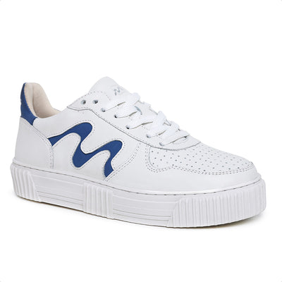 Movers by Sandro Moscoloni Women's Casual Genuine Leather Sneakers RIO White and Blue