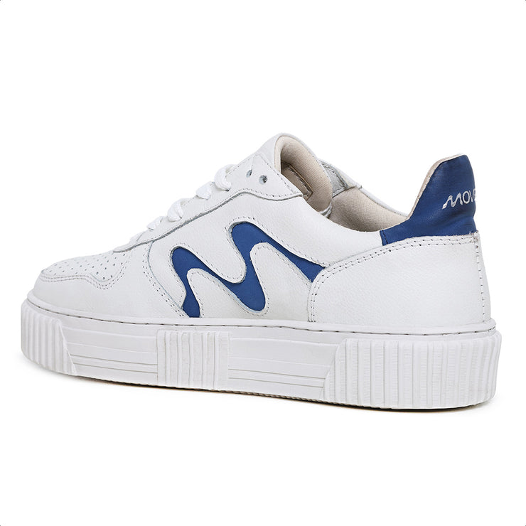 Movers by Sandro Moscoloni Women's Casual Genuine Leather Sneakers RIO White and Blue