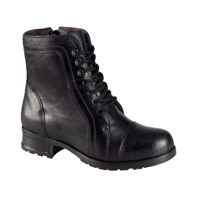 Sandro Moscoloni Women's Genuine Leather Lace up Boot External Ziper Talia Black