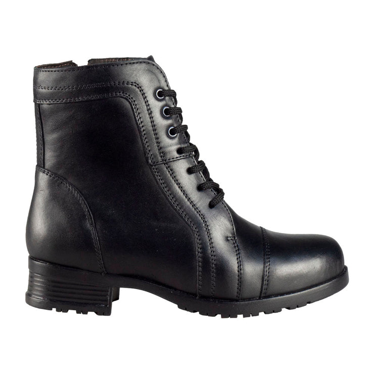 Sandro Moscoloni Women's Genuine Leather Lace up Boot External Ziper Talia Black