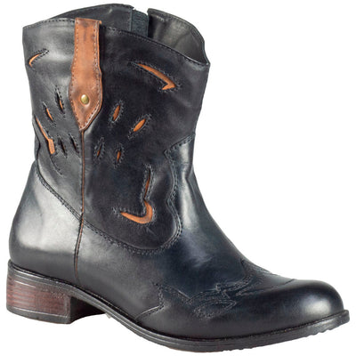 Sandro Moscoloni Women's Western Genuine Leather Karen Black Country Boot