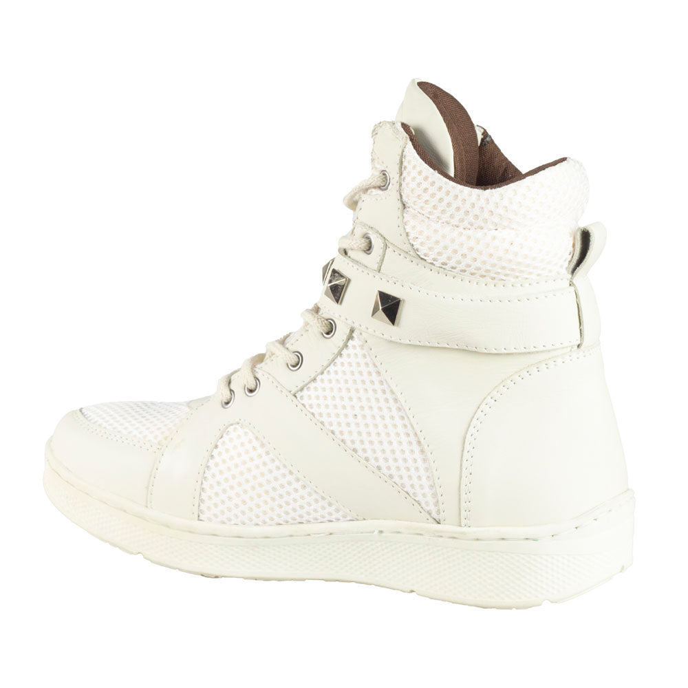 Sandro Moscoloni Women's High Top Genuine Leather Nikki Off White