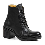 Sandro Moscoloni Serena Black women's boot produced in leather all black platform boot for her women's high-heeled platform leather lace-up boot and heel for her