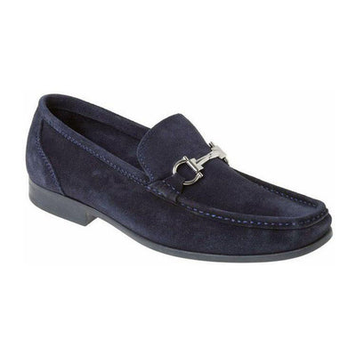 Sandro Moscoloni Malibu Navy Suede Leather Bit Loafer